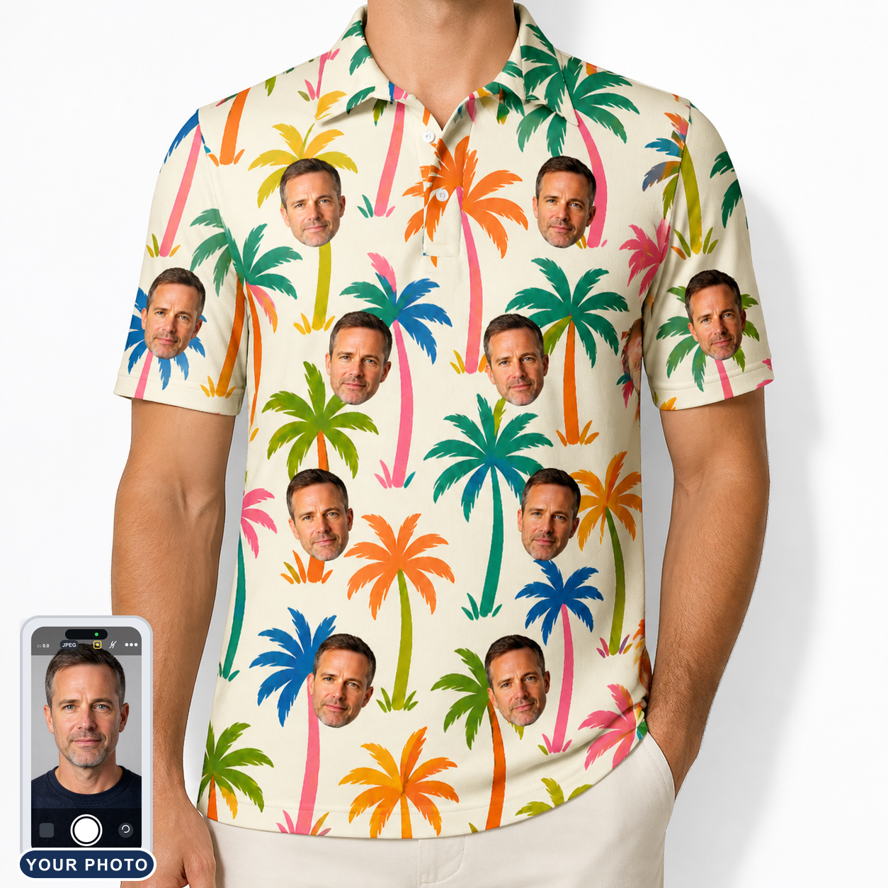 Men's Sunbeam Sprigs Custom Face Polo Shirt