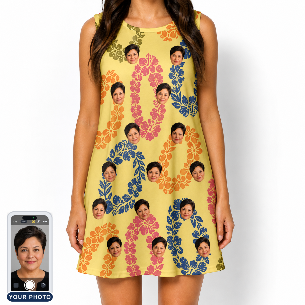 Women's Leisure Lovers Custom Face Tank Dress