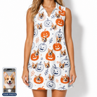 Women's Jack O'Jitters Custom Dog Face V-Neck Dress