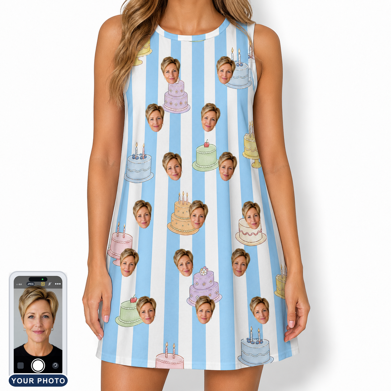 Women's Icing Illusion Custom Face Tank Dress