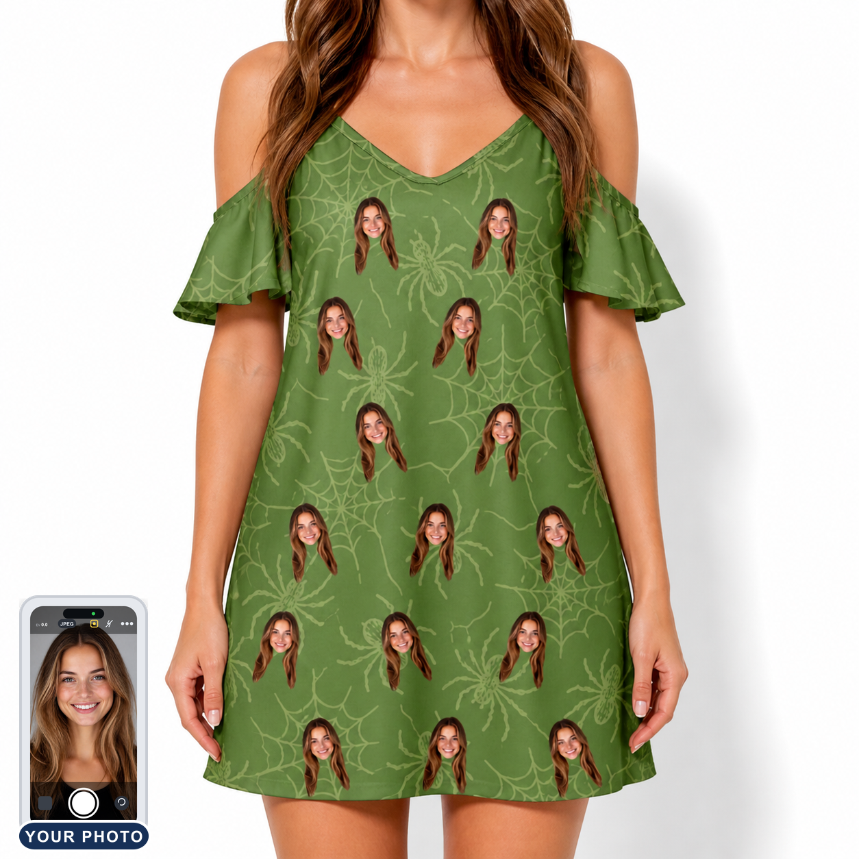 Women's Chitin Chicanery Custom Face Off-Shoulder Dress