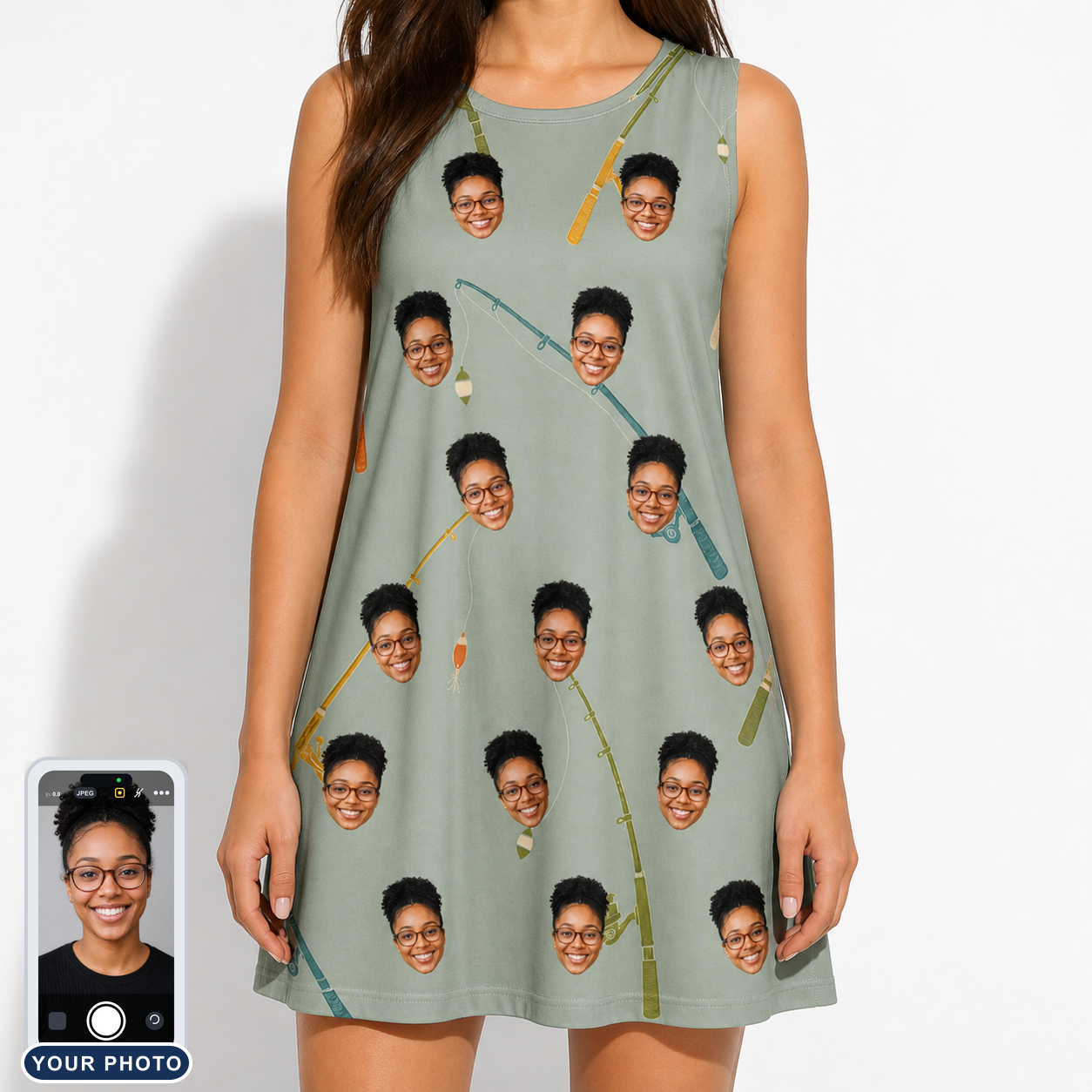Women's Pole Position Custom Face Tank Dress