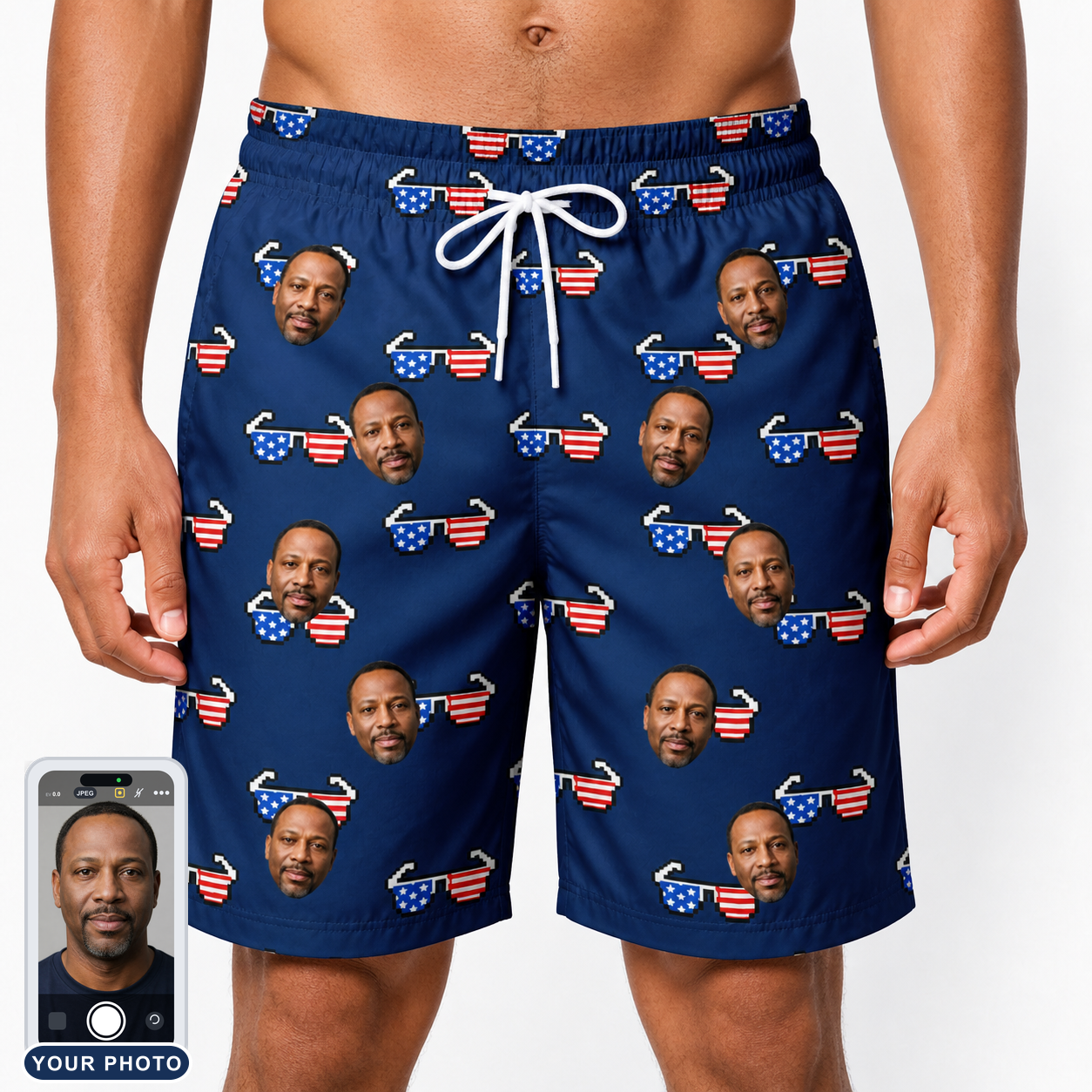 Men's Rebel Reflectors Custom Face Beach Shorts