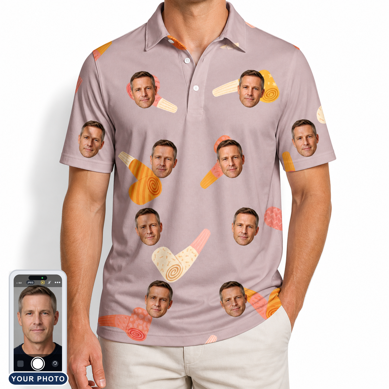 Men's Toot Suite Custom Face Polo Shirt