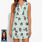 Women's Old Glory Custom Face V-Neck Dress