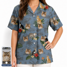 Women's Kitten Kaboodle Custom Cat Face Hawaiian Shirt
