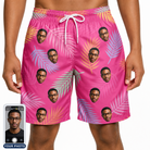 Men's Swaying Sweethearts Custom Face Beach Shorts
