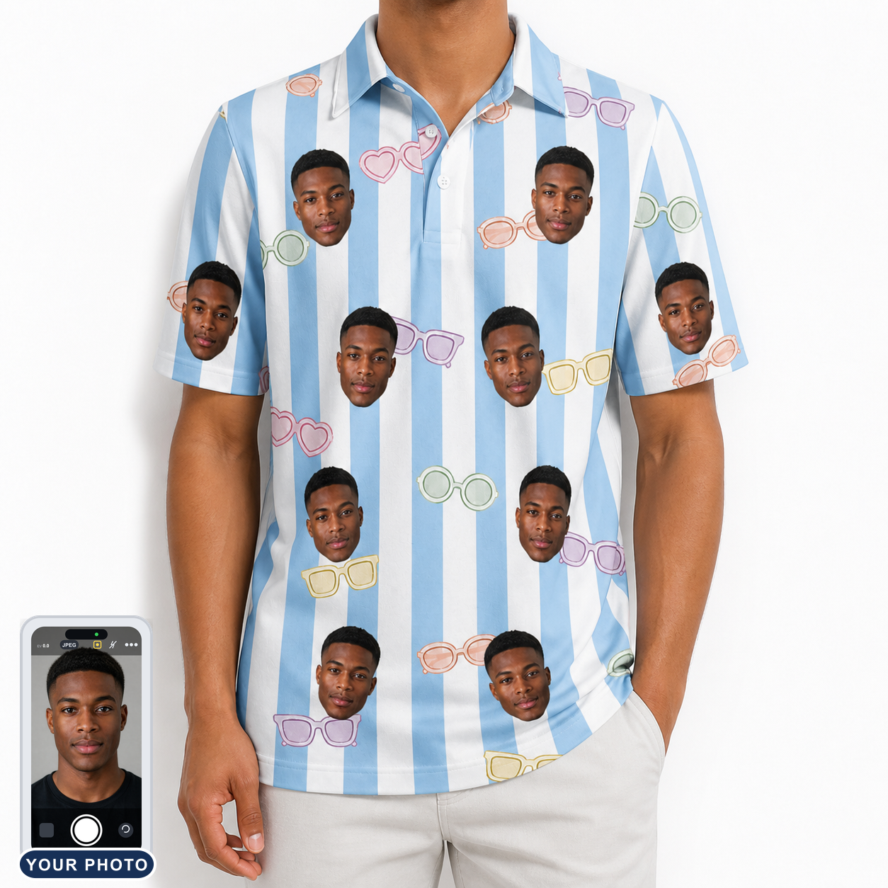 Men's Henhouse Hues Custom Face Polo Shirt