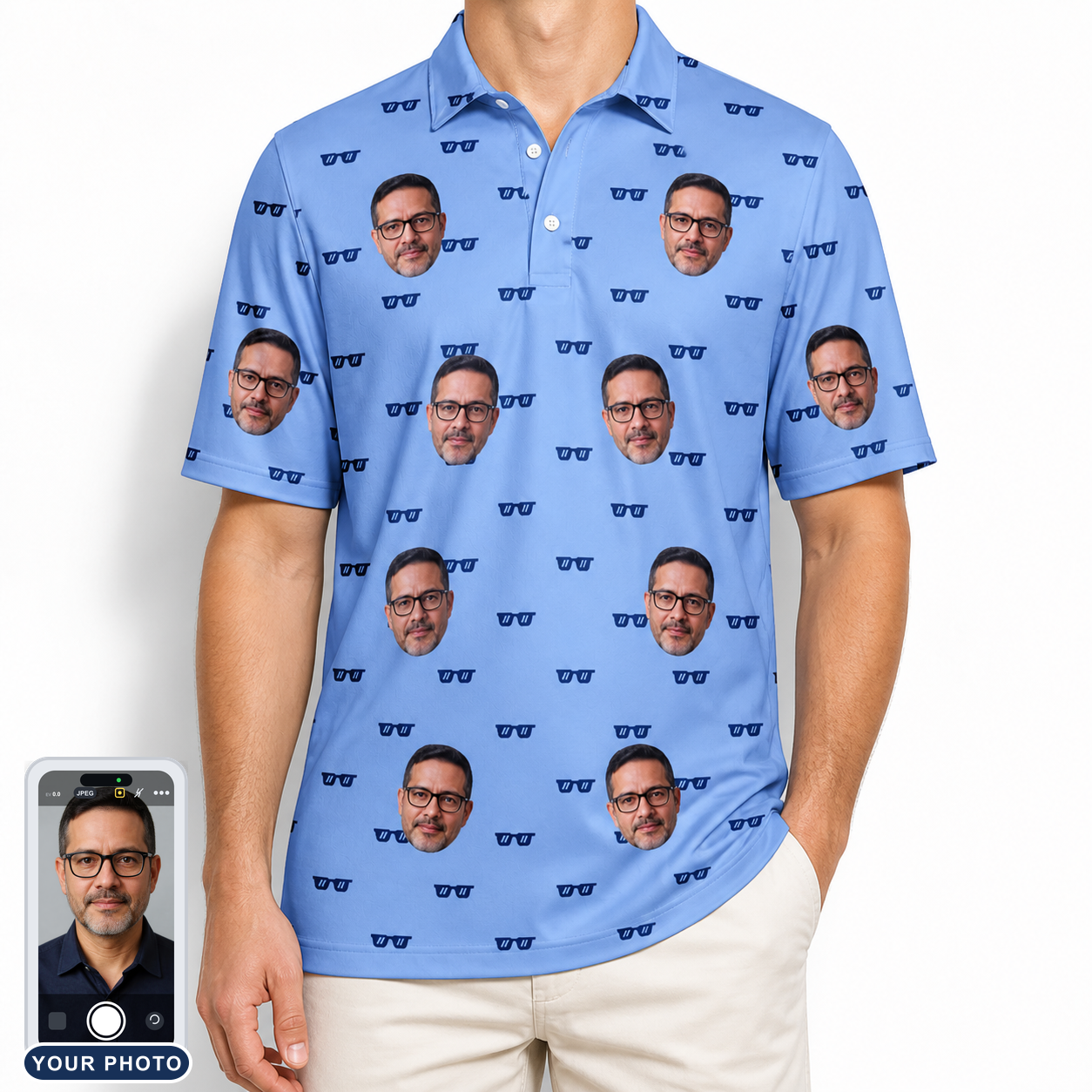 Men's Bride Blinders Custom Face Polo Shirt