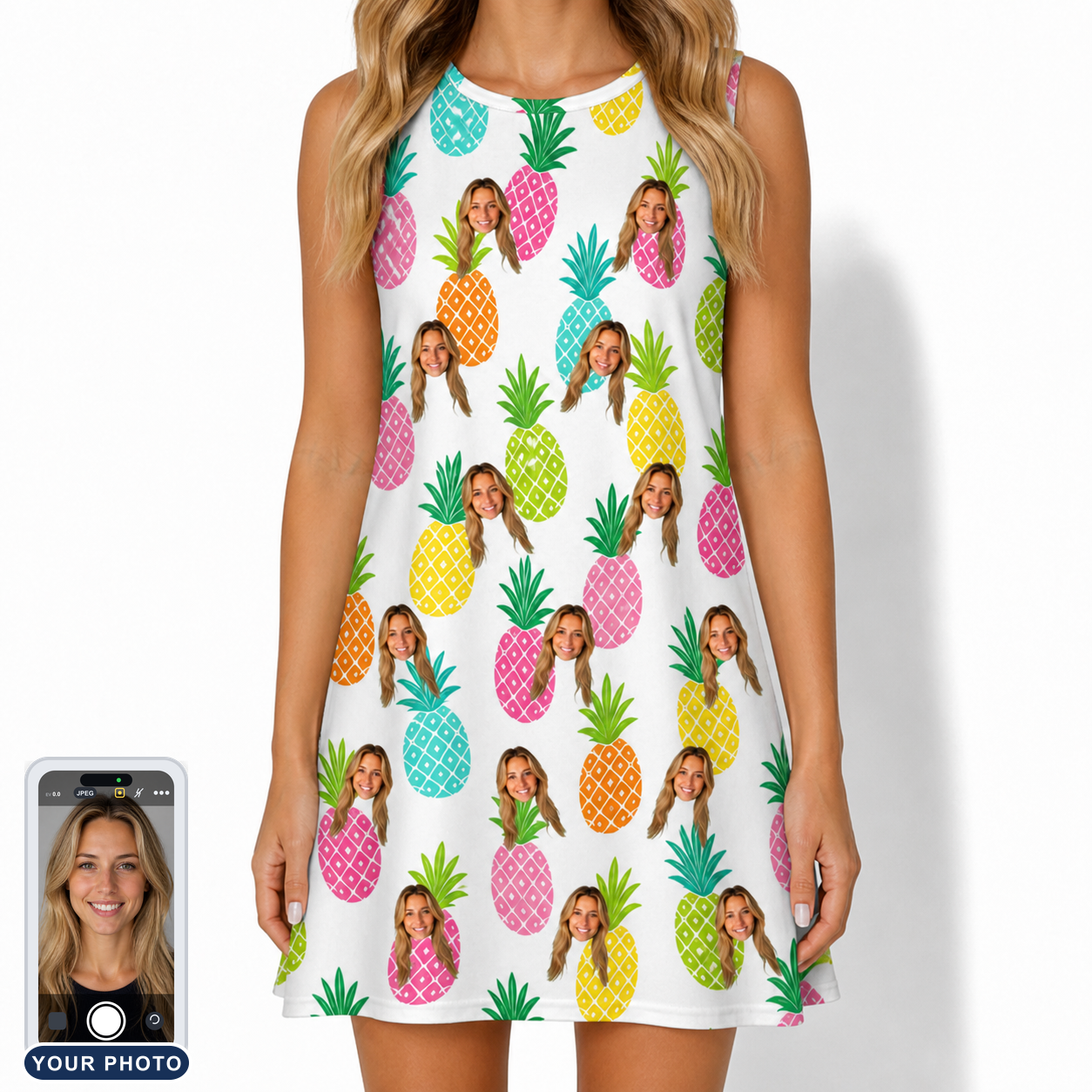 Women's Poolside Pips Custom Face Tank Dress