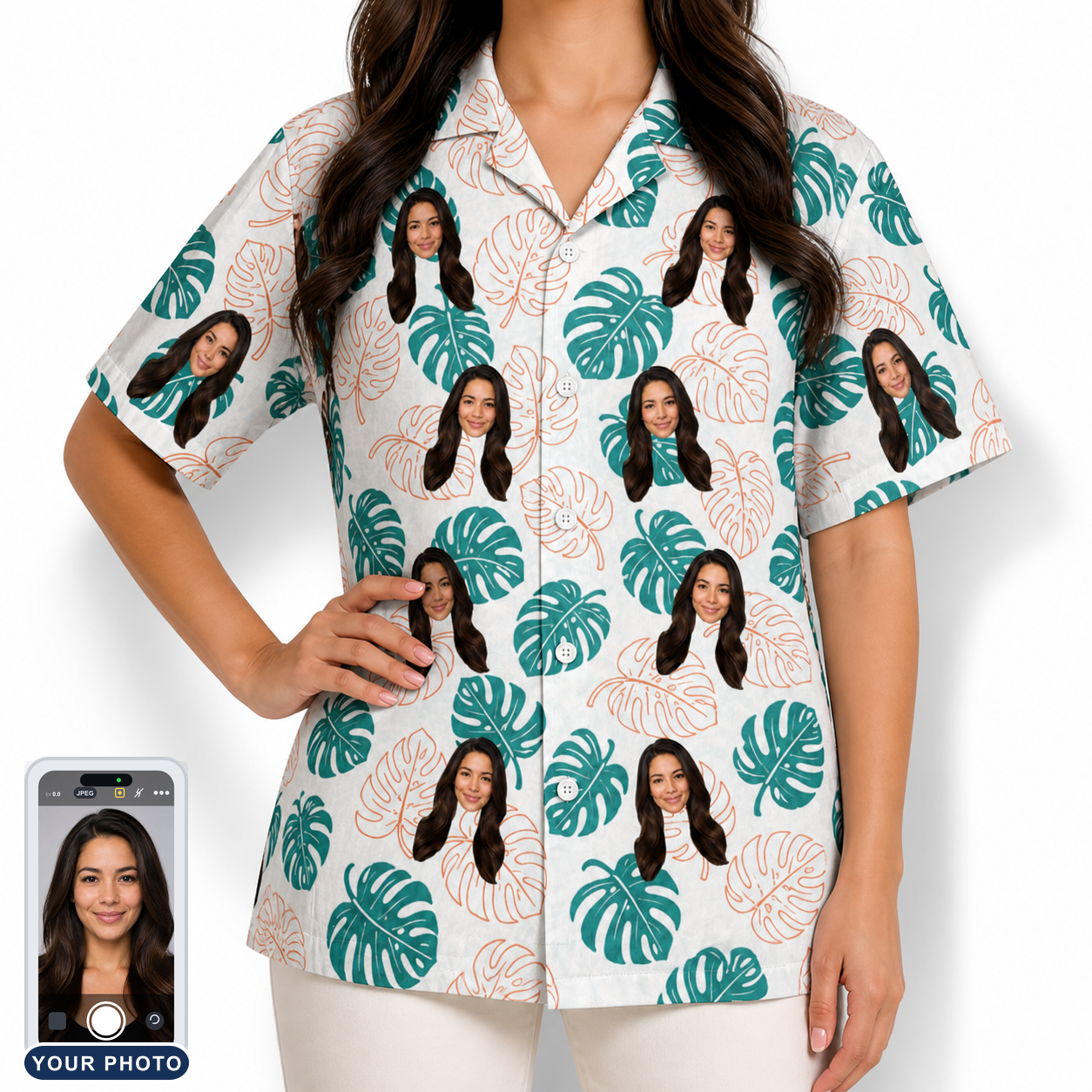 Women's Caladium Carnival Custom Face Hawaiian Shirt