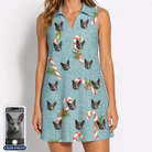Women's Cane Carousel Custom Cat Face V-Neck Dress