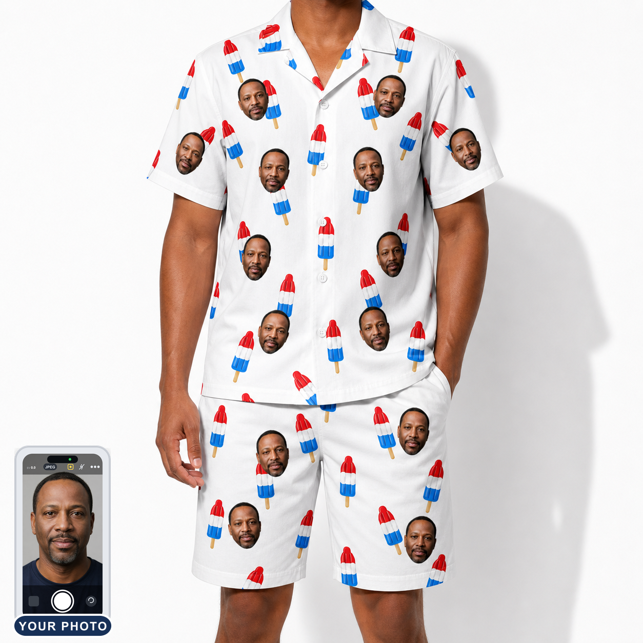 Men's Cool Colonies Custom Face Shirt & Shorts Set