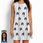 Women's Collar Confetti Custom Face Tank Dress