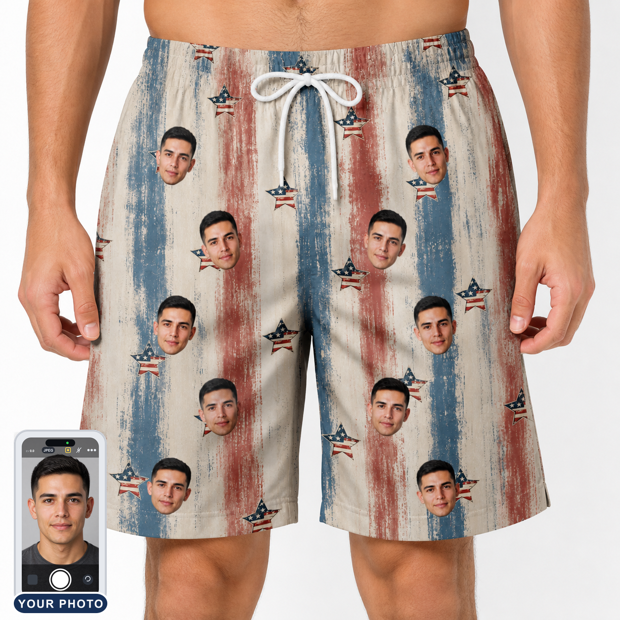 Men's Union Spark Custom Face Beach Shorts