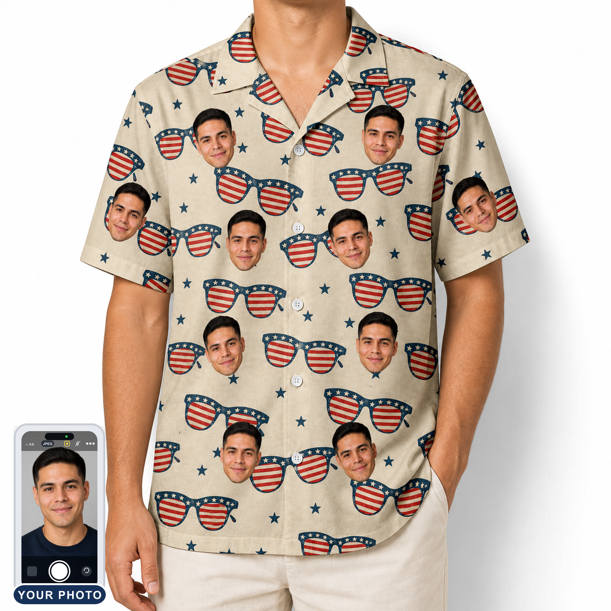 Men's Indie Optics Custom Face Hawaiian Shirt