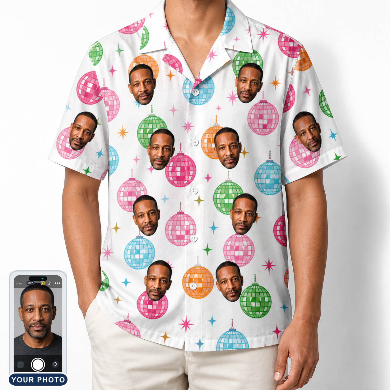 Men's Strobe Sweethearts Custom Face Hawaiian Shirt