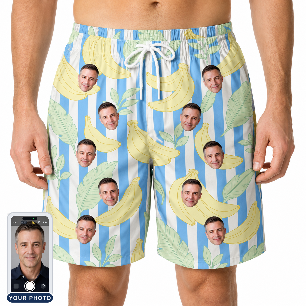 Men's Peel Appeal Custom Face Beach Shorts