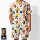 Men's Sweet Stackers Custom Face Shirt & Shorts Set