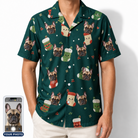 Men's Chimney Cheer Custom Dog Face Hawaiian Shirt
