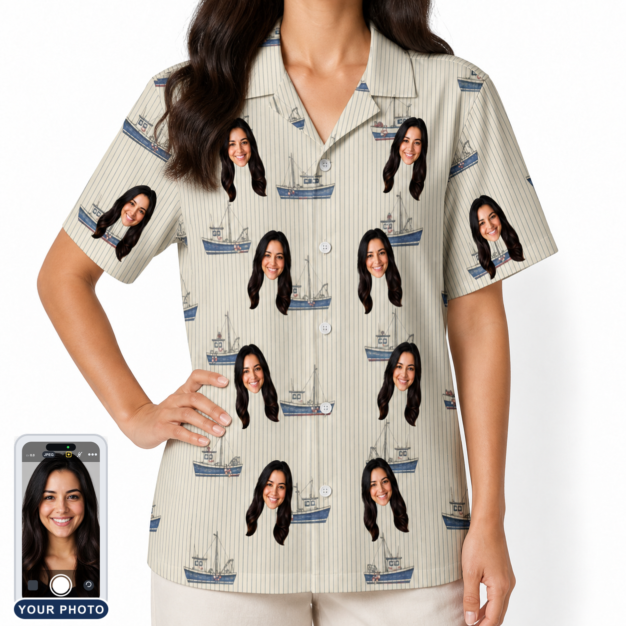 Women's Dinghy Dash Custom Face Hawaiian Shirt