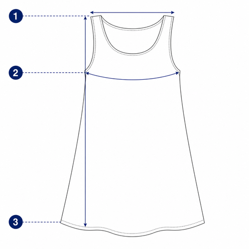 Tank dress measurement diagram