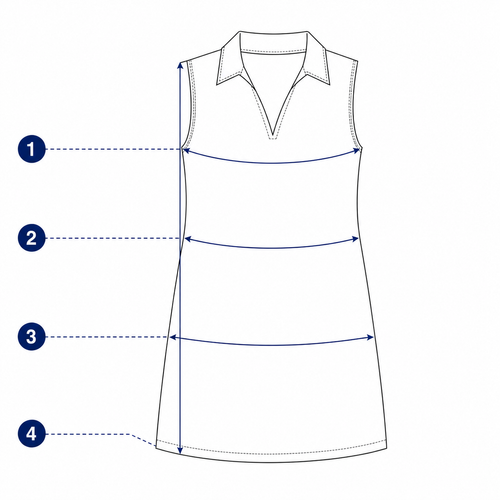 V-neck dress measurement diagram