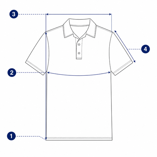Polo shirt measurement diagram